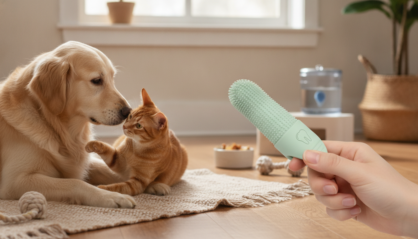 360° Silicone Finger Toothbrush for Gentle Pet Dental Care