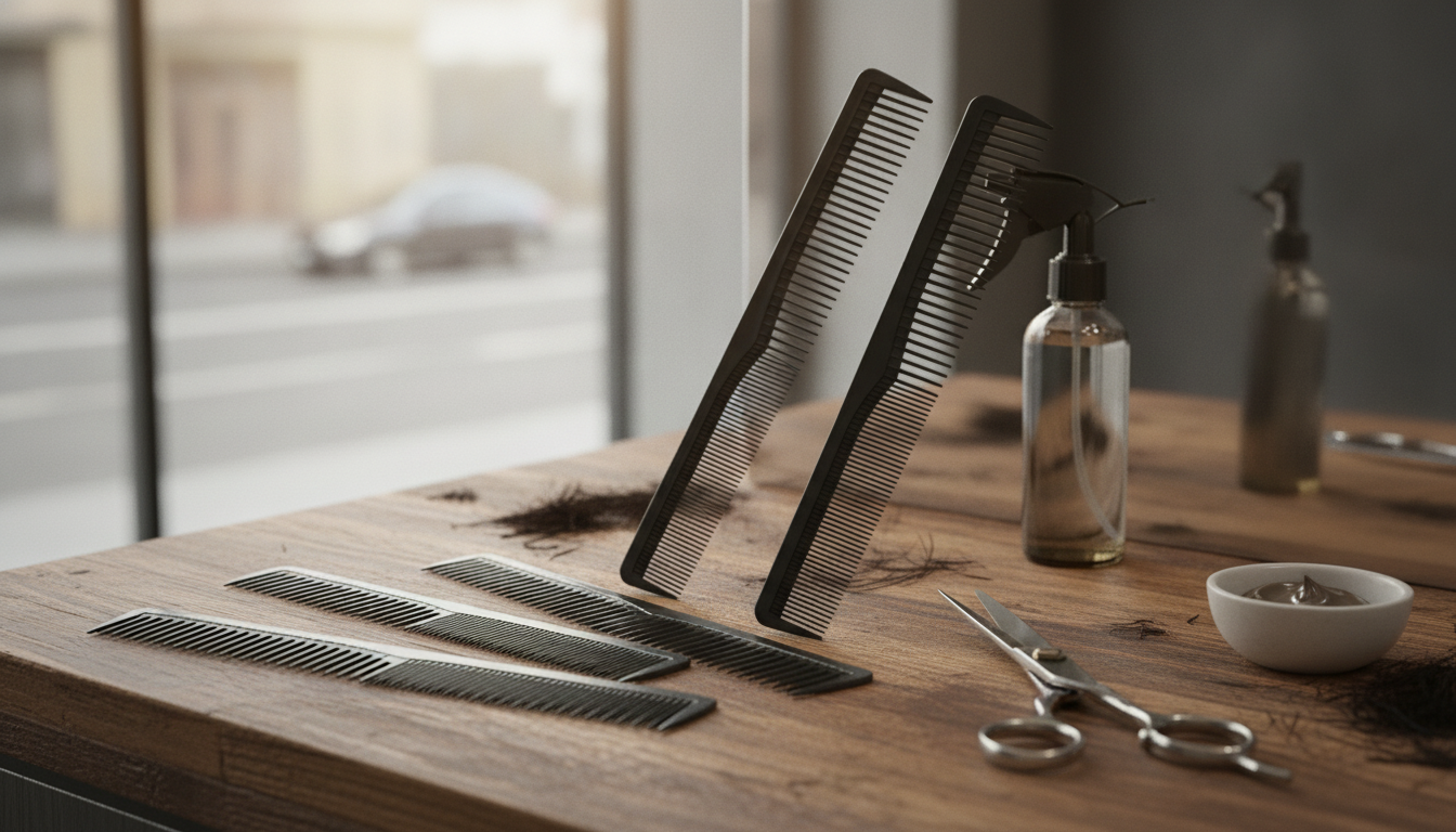 5 Carbon Fiber Anti-Static Cutting Combs for Clean Cuts