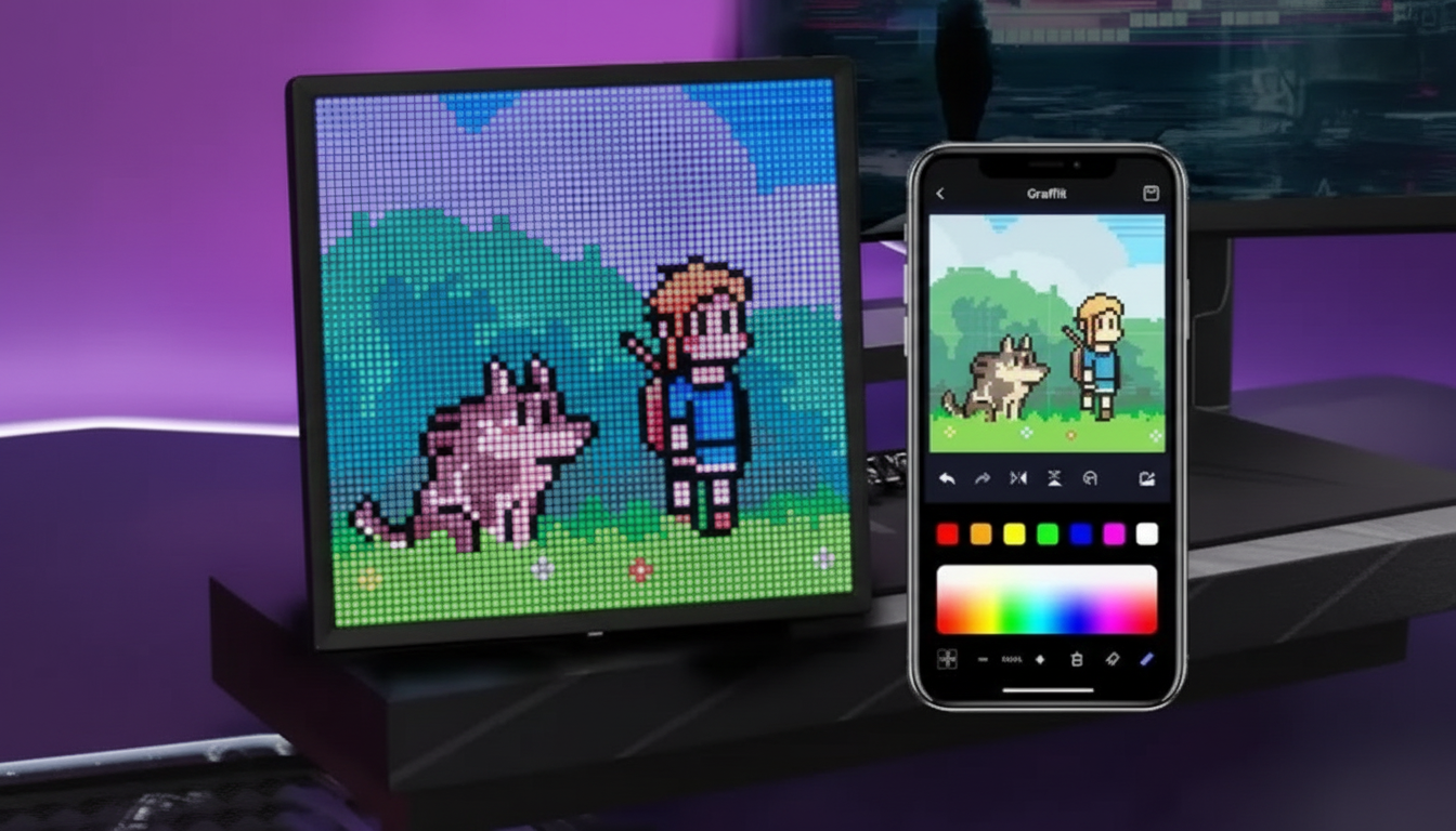 64x64 RGB LED Pixel Art Matrix: Bluetooth App Control